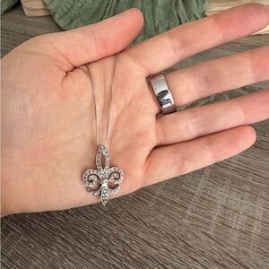 Fleur-de-Lis Necklace Sterling Silver 925 19”